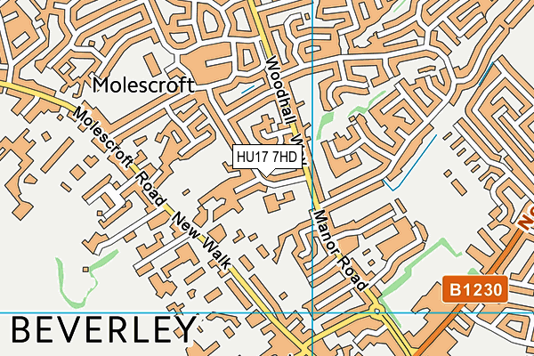 St Mary's Church of England Voluntary Controlled Primary School, Beverley map (HU17 7HD) - OS VectorMap District (Ordnance Survey)