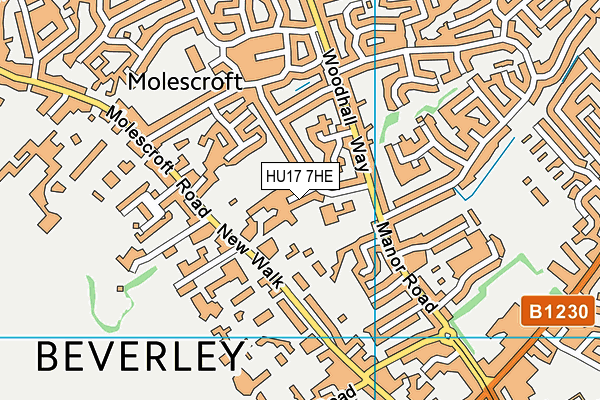 HU17 7HE map - OS VectorMap District (Ordnance Survey)