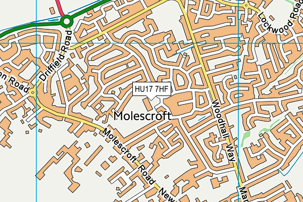 HU17 7HF map - OS VectorMap District (Ordnance Survey)