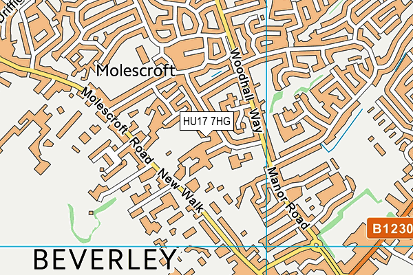 HU17 7HG map - OS VectorMap District (Ordnance Survey)