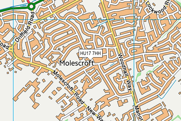 HU17 7HH map - OS VectorMap District (Ordnance Survey)