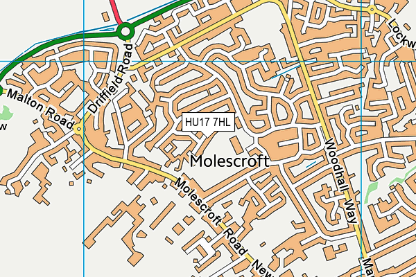 HU17 7HL map - OS VectorMap District (Ordnance Survey)