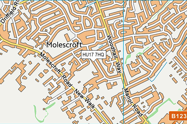 HU17 7HQ map - OS VectorMap District (Ordnance Survey)