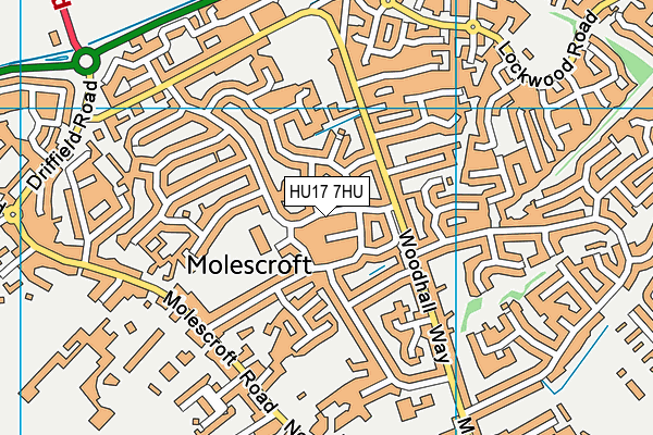 HU17 7HU map - OS VectorMap District (Ordnance Survey)