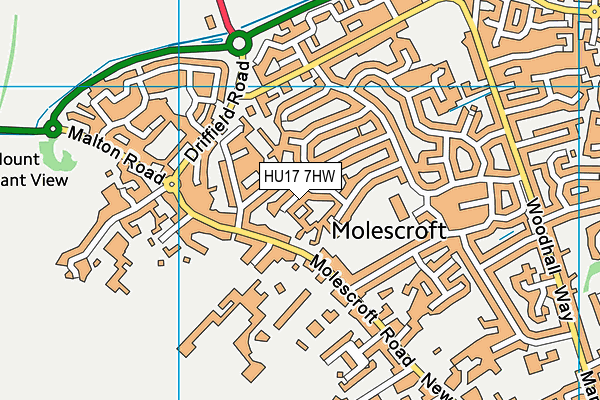 HU17 7HW map - OS VectorMap District (Ordnance Survey)