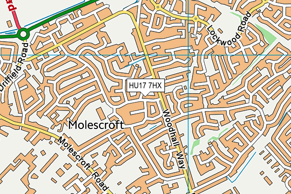 HU17 7HX map - OS VectorMap District (Ordnance Survey)