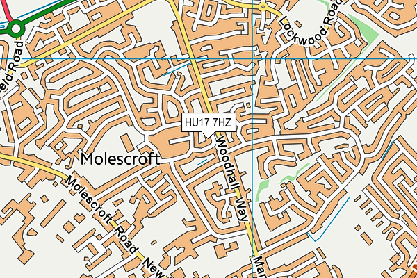 HU17 7HZ map - OS VectorMap District (Ordnance Survey)