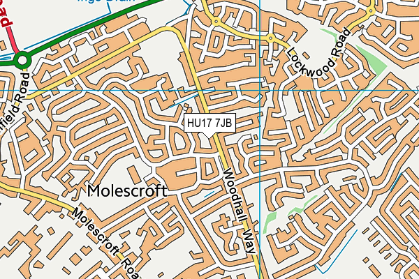 HU17 7JB map - OS VectorMap District (Ordnance Survey)