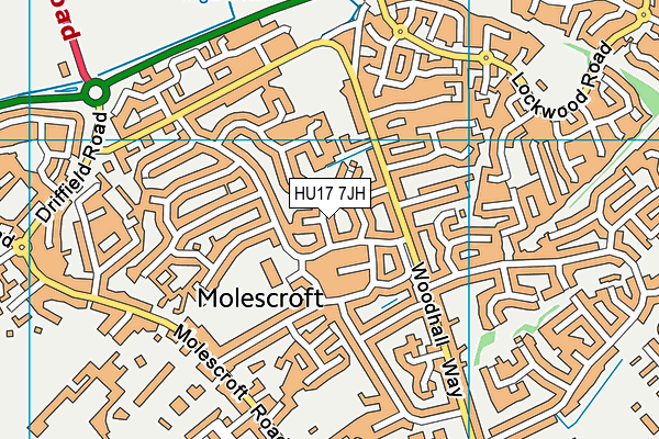 HU17 7JH map - OS VectorMap District (Ordnance Survey)