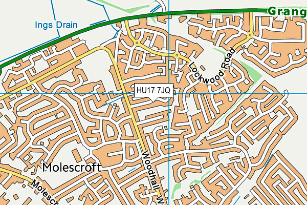 HU17 7JQ map - OS VectorMap District (Ordnance Survey)