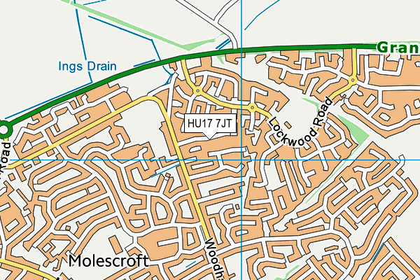 HU17 7JT map - OS VectorMap District (Ordnance Survey)