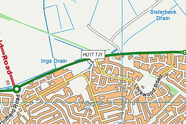 HU17 7JY map - OS VectorMap District (Ordnance Survey)