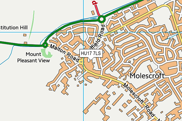 HU17 7LS map - OS VectorMap District (Ordnance Survey)