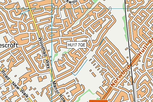 HU17 7QE map - OS VectorMap District (Ordnance Survey)