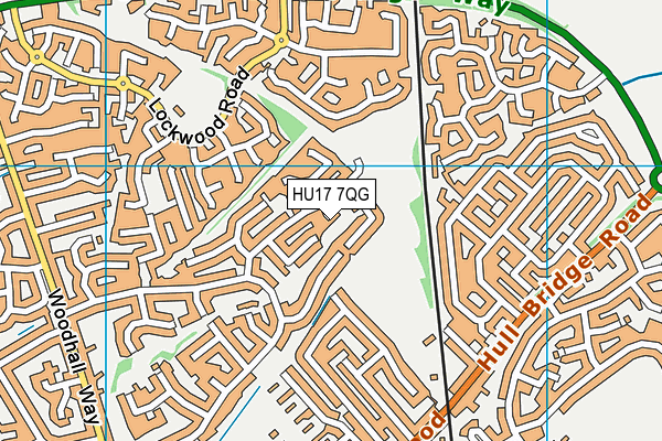 HU17 7QG map - OS VectorMap District (Ordnance Survey)