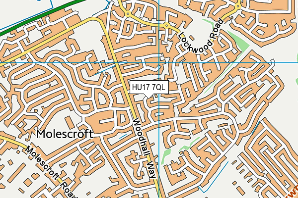 HU17 7QL map - OS VectorMap District (Ordnance Survey)