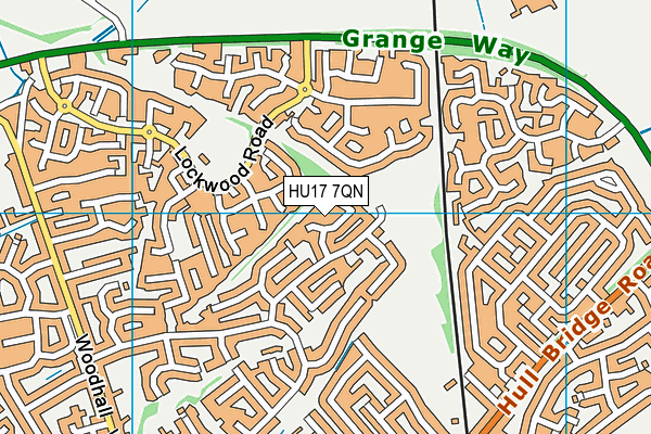 HU17 7QN map - OS VectorMap District (Ordnance Survey)