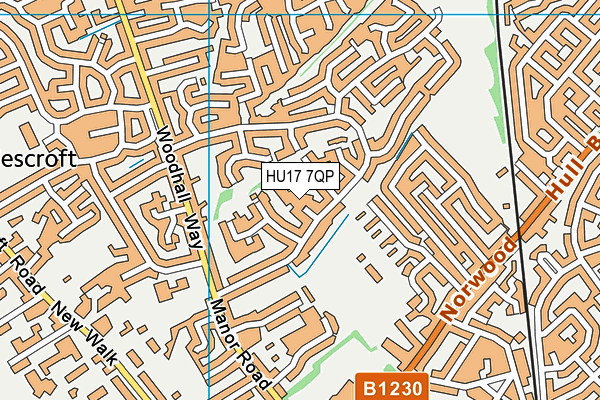 HU17 7QP map - OS VectorMap District (Ordnance Survey)