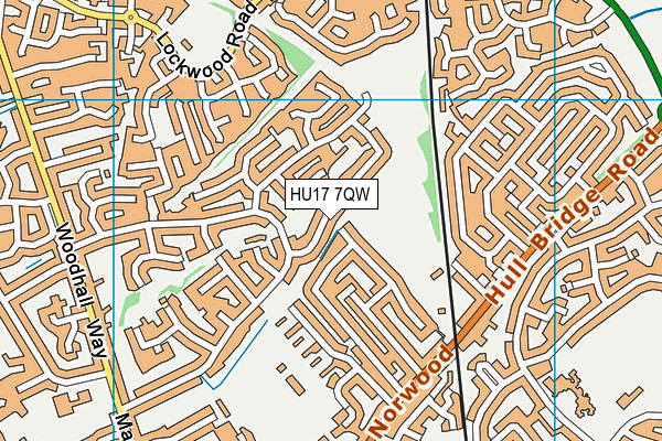 HU17 7QW map - OS VectorMap District (Ordnance Survey)