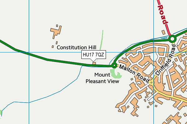 HU17 7QZ map - OS VectorMap District (Ordnance Survey)