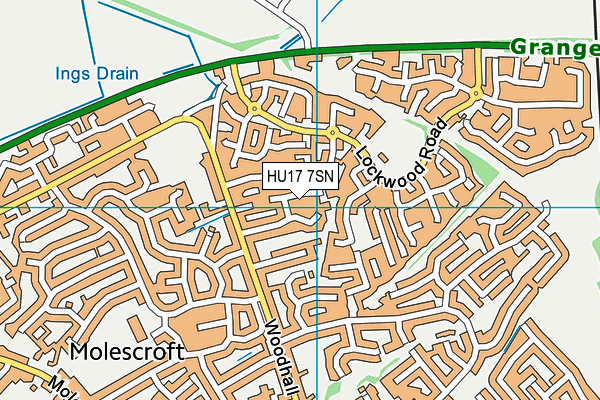 HU17 7SN map - OS VectorMap District (Ordnance Survey)