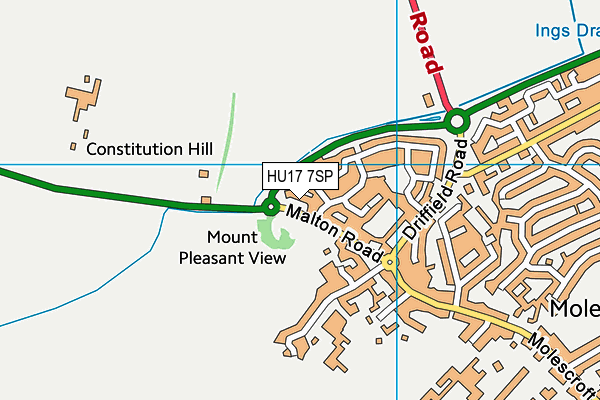 HU17 7SP map - OS VectorMap District (Ordnance Survey)