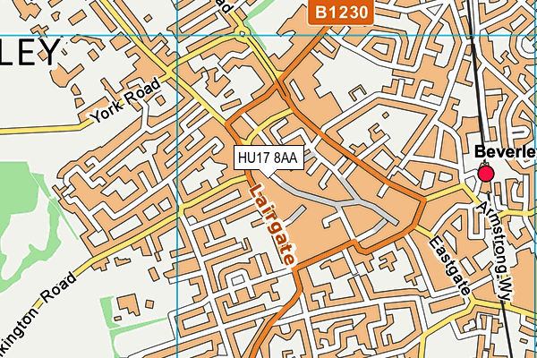 HU17 8AA map - OS VectorMap District (Ordnance Survey)