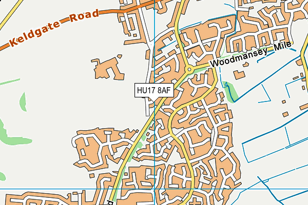 HU17 8AF map - OS VectorMap District (Ordnance Survey)