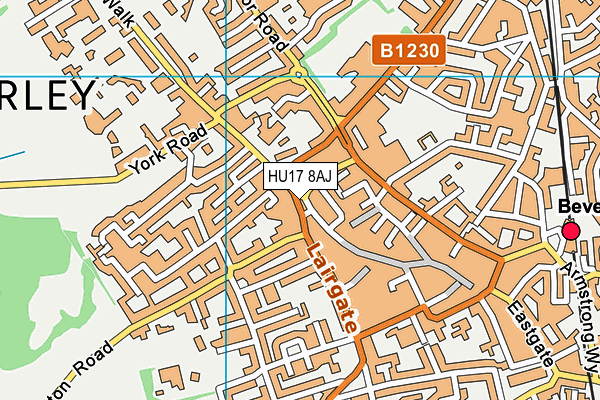 HU17 8AJ map - OS VectorMap District (Ordnance Survey)