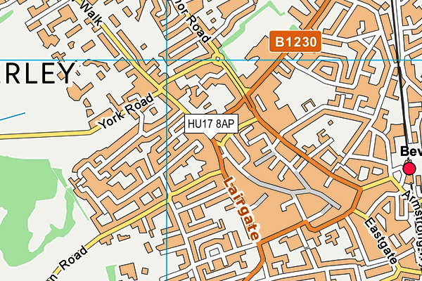 HU17 8AP map - OS VectorMap District (Ordnance Survey)