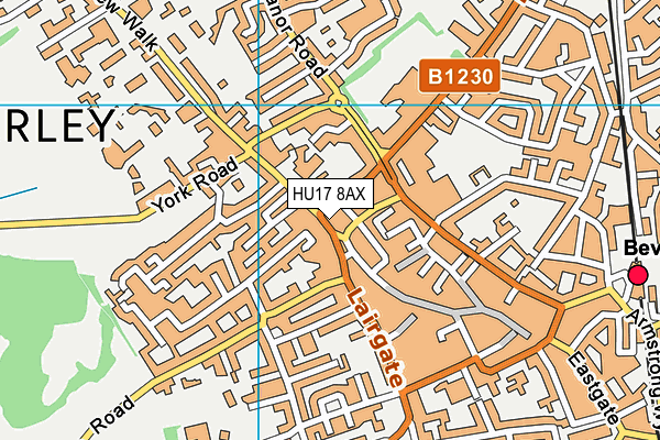 HU17 8AX map - OS VectorMap District (Ordnance Survey)