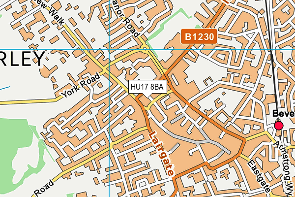 HU17 8BA map - OS VectorMap District (Ordnance Survey)