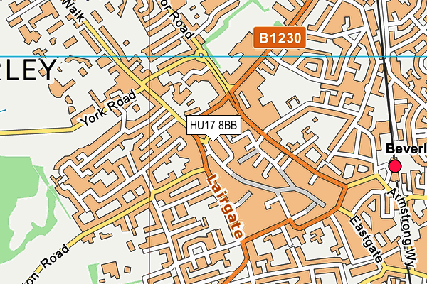 HU17 8BB map - OS VectorMap District (Ordnance Survey)