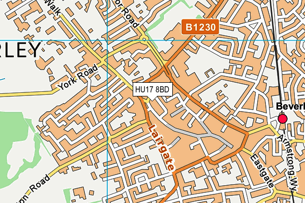 HU17 8BD map - OS VectorMap District (Ordnance Survey)