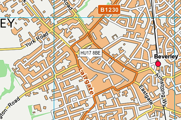 HU17 8BE map - OS VectorMap District (Ordnance Survey)