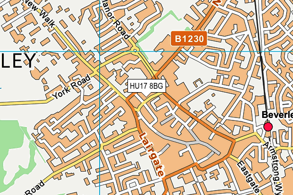 HU17 8BG map - OS VectorMap District (Ordnance Survey)