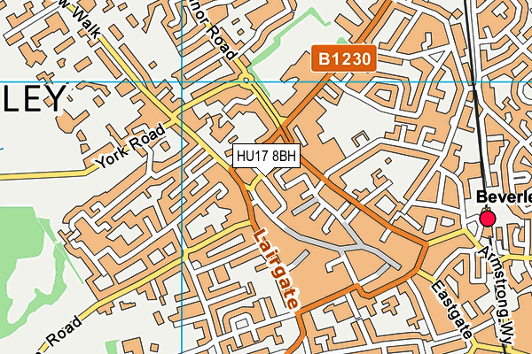 HU17 8BH map - OS VectorMap District (Ordnance Survey)