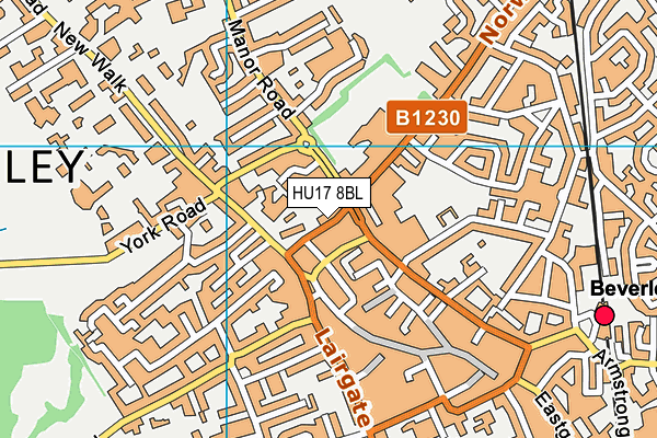 HU17 8BL map - OS VectorMap District (Ordnance Survey)