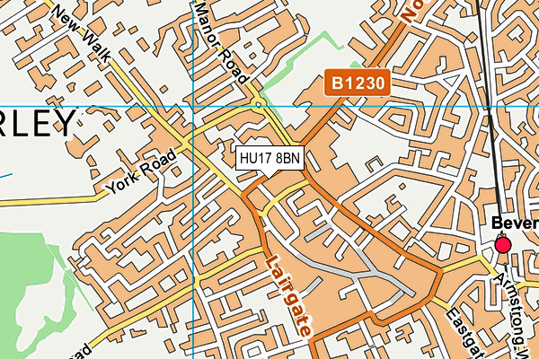 HU17 8BN map - OS VectorMap District (Ordnance Survey)