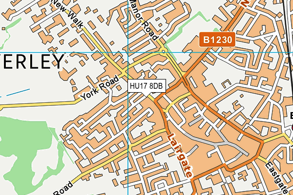 HU17 8DB map - OS VectorMap District (Ordnance Survey)