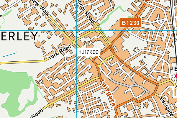 HU17 8DD map - OS VectorMap District (Ordnance Survey)