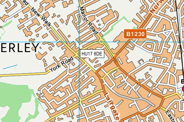 HU17 8DE map - OS VectorMap District (Ordnance Survey)