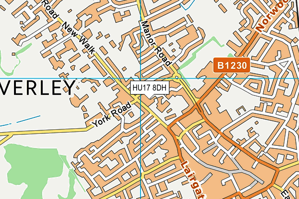 HU17 8DH map - OS VectorMap District (Ordnance Survey)