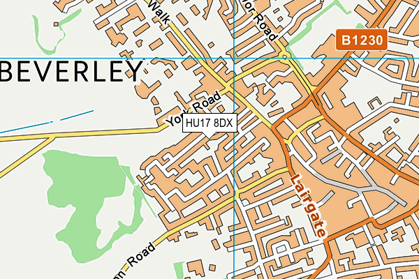 HU17 8DX map - OS VectorMap District (Ordnance Survey)