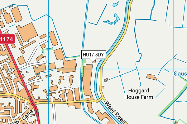 HU17 8DY map - OS VectorMap District (Ordnance Survey)