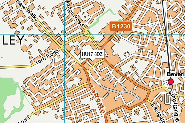 HU17 8DZ map - OS VectorMap District (Ordnance Survey)