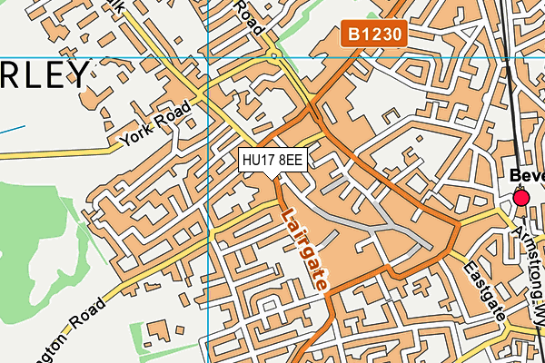 HU17 8EE map - OS VectorMap District (Ordnance Survey)