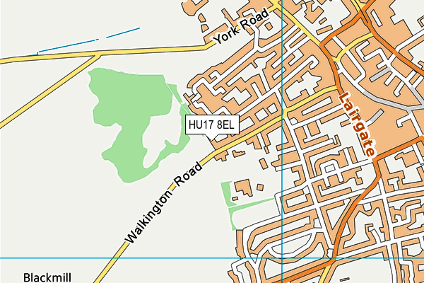 HU17 8EL map - OS VectorMap District (Ordnance Survey)