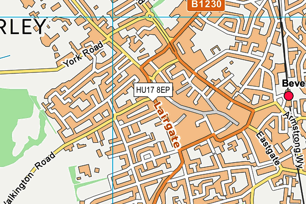 HU17 8EP map - OS VectorMap District (Ordnance Survey)