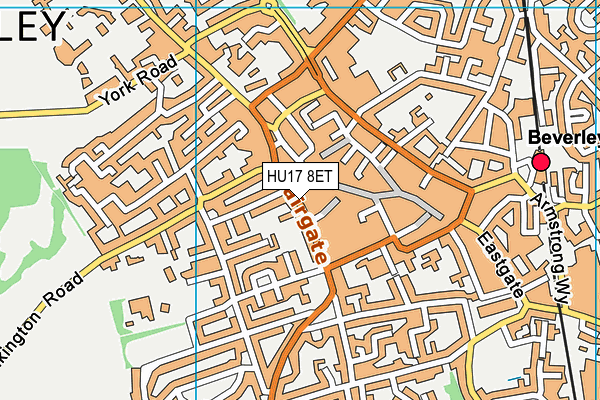 HU17 8ET map - OS VectorMap District (Ordnance Survey)